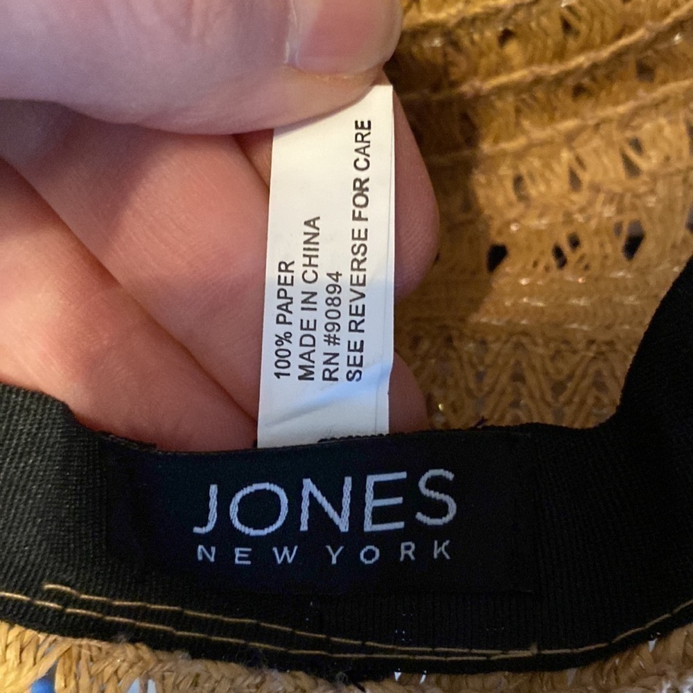 Jones New York Wide Brim Natural Floppy Sun Hat One Size - Picture 5 of 5
